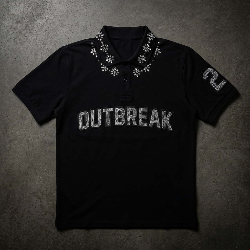 OUTBREAK Rhinestone Polo