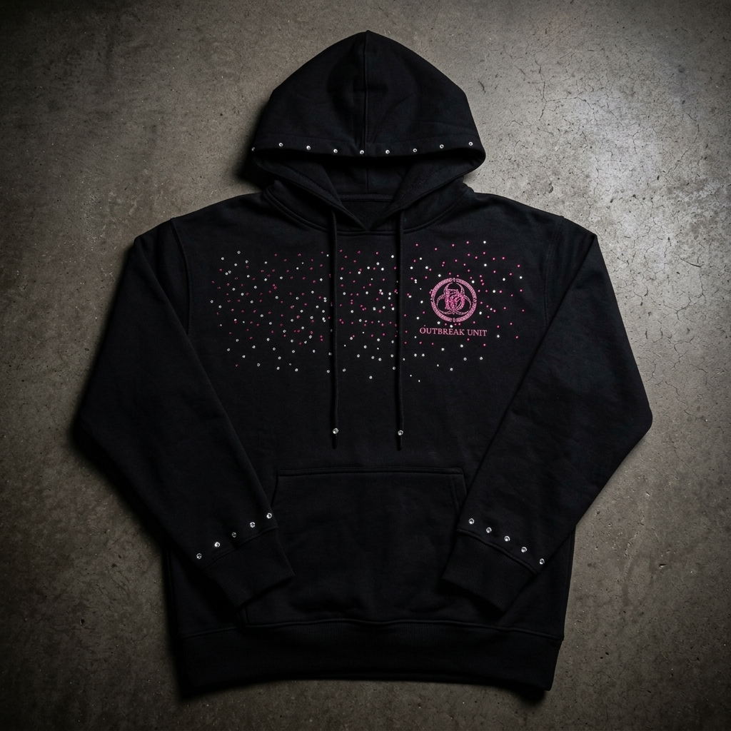 Outbreak Unit Pink Rhinestone Hoodie